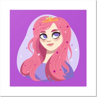 Cute Girl Cartoon Princess Design Posters and Art